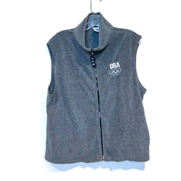 United States Olympic Committee Size XL Grey Vest with pockets - Picture 1 of 5